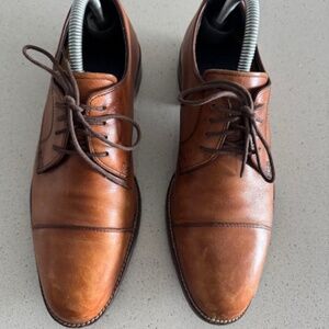 Men Tan Cap Toe Derby